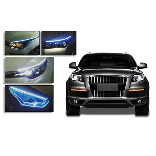 Led DRL Car Daytime Running Lights Flexible Waterproof Auto Turn Signal Yellow Brake Side Headlights Light Car Accessories - Yahko Merchandise