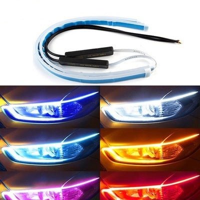 Led DRL Car Daytime Running Lights Flexible Waterproof Auto Turn Signal Yellow Brake Side Headlights Light Car Accessories - Yahko Merchandise