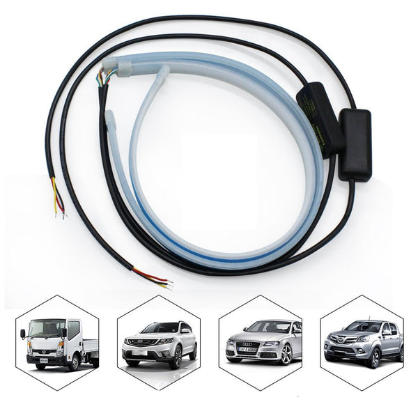 Led DRL Car Daytime Running Lights Flexible Waterproof Auto Turn Signal Yellow Brake Side Headlights Light Car Accessories - Yahko Merchandise