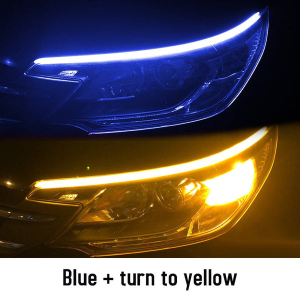 Led DRL Car Daytime Running Lights Flexible Waterproof Auto Turn Signal Yellow Brake Side Headlights Light Car Accessories - Yahko Merchandise