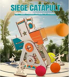 LIVEVIE Siege Catapult Kit for Kids Educational Wooden Toy for STEM - Yahko Merchandise