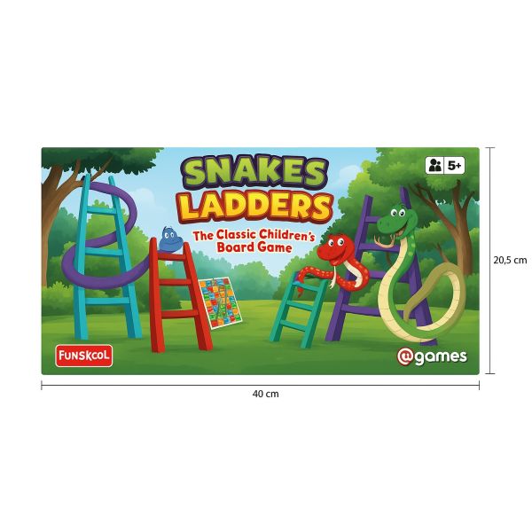 Livevie Snakes & Ladders Classic Board Game for Kids & Family, 2 - 4 - Yahko Merchandise