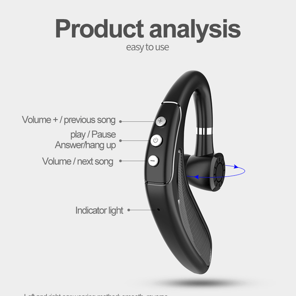 Long Standby Handsfree Wireless Bluetooth 5.0 Headset - Yahko Merchandise
