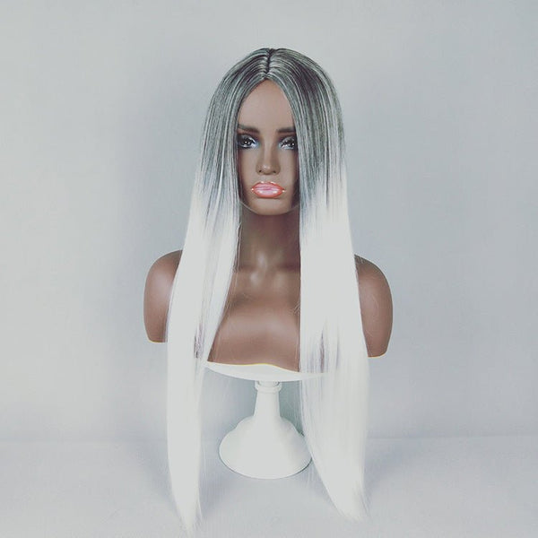 Long straight hair fashion gradient fake hair - Yahko Merchandise