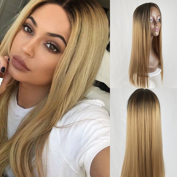 Long straight hair fashion gradient fake hair - Yahko Merchandise