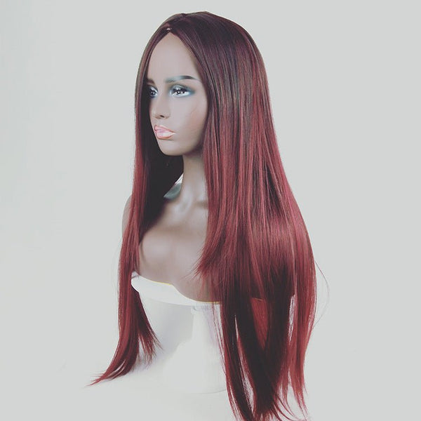 Long straight hair fashion gradient fake hair - Yahko Merchandise