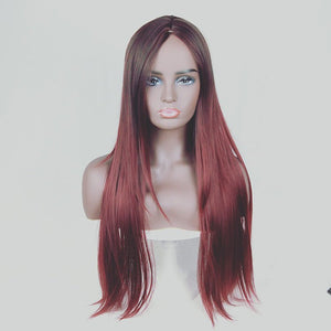 Long straight hair fashion gradient fake hair - Yahko Merchandise