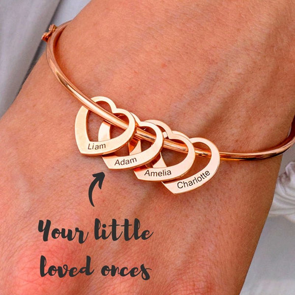 Love Bracelet Peach Heart Name Lettering Titanium Steel Bracelet - Yahko Merchandise