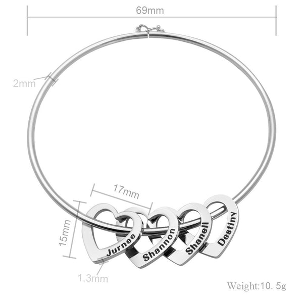 Love Bracelet Peach Heart Name Lettering Titanium Steel Bracelet - Yahko Merchandise