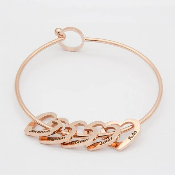 Love Bracelet Peach Heart Name Lettering Titanium Steel Bracelet - Yahko Merchandise