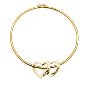 Love Bracelet Peach Heart Name Lettering Titanium Steel Bracelet - Yahko Merchandise