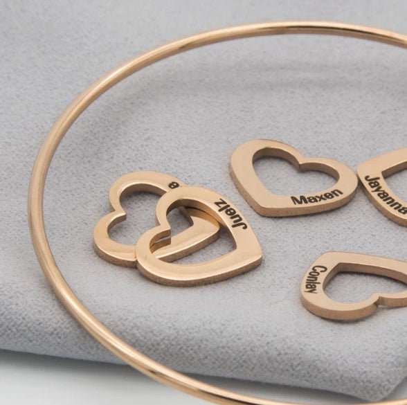 Love Bracelet Peach Heart Name Lettering Titanium Steel Bracelet - Yahko Merchandise