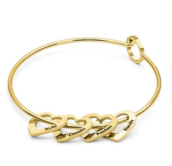 Love Bracelet Peach Heart Name Lettering Titanium Steel Bracelet - Yahko Merchandise