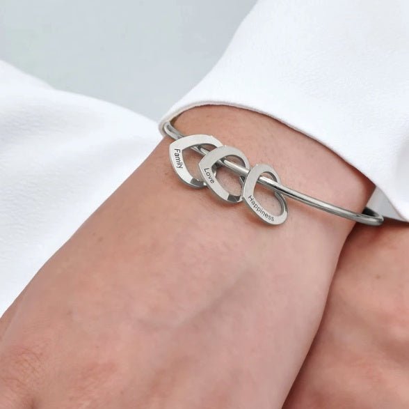 Love Bracelet Peach Heart Name Lettering Titanium Steel Bracelet - Yahko Merchandise