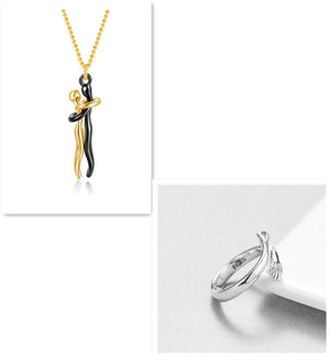 Love Hug Necklace Unisex Men Women Couple Jewelry Simple Temperament Clavicle Chain Valentines Day Lover Gift - Yahko Merchandise