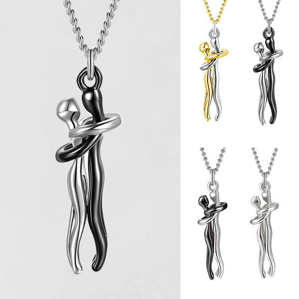 Love Hug Necklace Unisex Men Women Couple Jewelry Simple Temperament Clavicle Chain Valentines Day Lover Gift - Yahko Merchandise