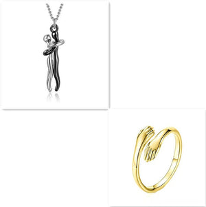 Love Hug Necklace Unisex Men Women Couple Jewelry Simple Temperament Clavicle Chain Valentines Day Lover Gift - Yahko Merchandise