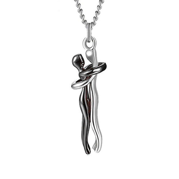Love Hug Necklace Unisex Men Women Couple Jewelry Simple Temperament Clavicle Chain Valentines Day Lover Gift - Yahko Merchandise