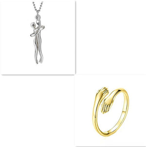 Love Hug Necklace Unisex Men Women Couple Jewelry Simple Temperament Clavicle Chain Valentines Day Lover Gift - Yahko Merchandise