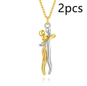 Love Hug Necklace Unisex Men Women Couple Jewelry Simple Temperament Clavicle Chain Valentines Day Lover Gift - Yahko Merchandise