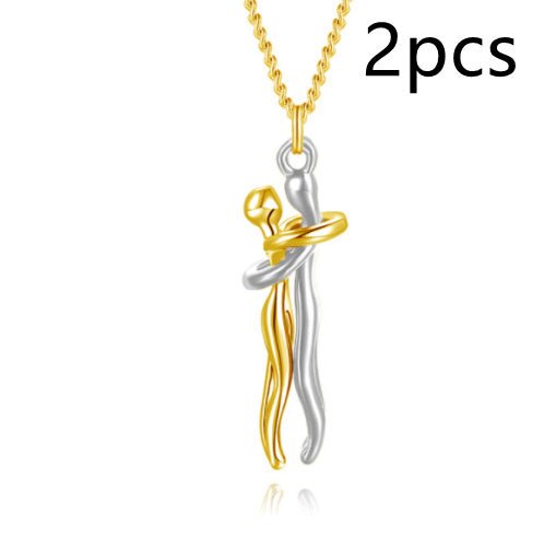 Love Hug Necklace Unisex Men Women Couple Jewelry Simple Temperament Clavicle Chain Valentines Day Lover Gift - Yahko Merchandise