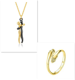Love Hug Necklace Unisex Men Women Couple Jewelry Simple Temperament Clavicle Chain Valentines Day Lover Gift - Yahko Merchandise