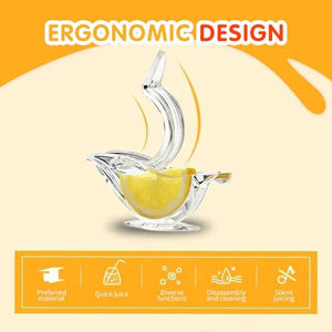 Manual Lemon Juicer Transparent Acrylic Elegance Bird Shape Lemon Slice Squeezer Kitchen Tools Gadgets - Yahko Merchandise