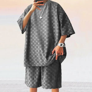 Men Leisure Oversized Two - piece shorts Set - Yahko Merchandise