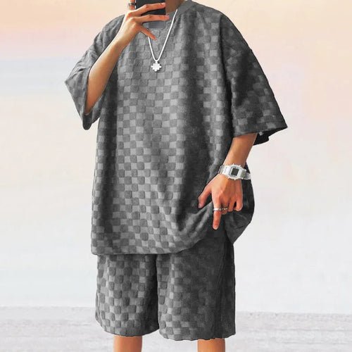 Men Leisure Oversized Two - piece shorts Set - Yahko Merchandise