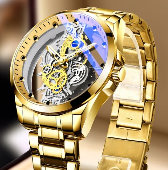 Men Watch Skeleton Automatic Quartz Watch Gold Skeleton Vintage Man Watch Mens Watches Top Brand Luxury - Yahko Merchandise