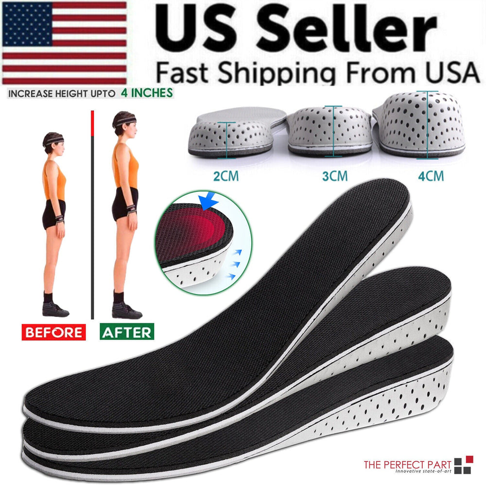 Men Women Invisible Height Increase Insoles Heel Lift Taller Shoe - Yahko Merchandise