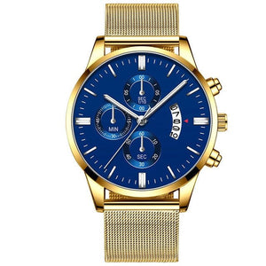 Mens Business Luxury Watches For Men Mesh Band Quartz Watch - Yahko Merchandise