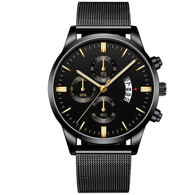 Mens Business Luxury Watches For Men Mesh Band Quartz Watch - Yahko Merchandise