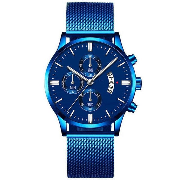 Mens Business Luxury Watches For Men Mesh Band Quartz Watch - Yahko Merchandise