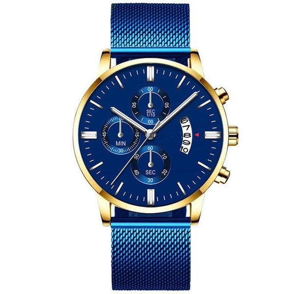 Mens Business Luxury Watches For Men Mesh Band Quartz Watch - Yahko Merchandise