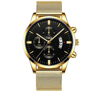 Mens Business Luxury Watches For Men Mesh Band Quartz Watch - Yahko Merchandise