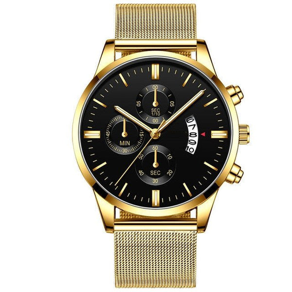 Mens Business Luxury Watches For Men Mesh Band Quartz Watch - Yahko Merchandise