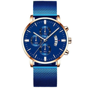 Mens Business Luxury Watches For Men Mesh Band Quartz Watch - Yahko Merchandise