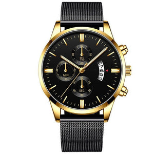 Mens Business Luxury Watches For Men Mesh Band Quartz Watch - Yahko Merchandise