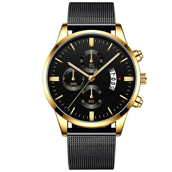 Mens Business Luxury Watches For Men Mesh Band Quartz Watch - Yahko Merchandise