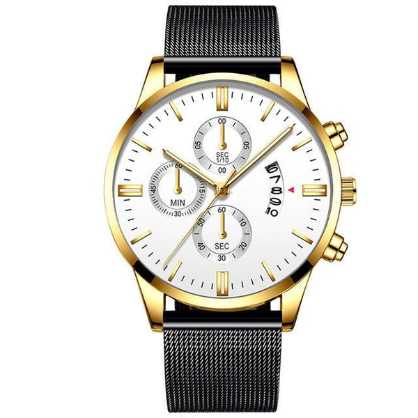 Mens Business Luxury Watches For Men Mesh Band Quartz Watch - Yahko Merchandise