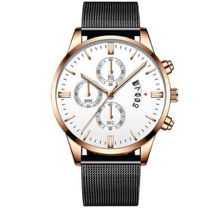 Mens Business Luxury Watches For Men Mesh Band Quartz Watch - Yahko Merchandise
