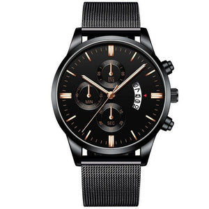 Mens Business Luxury Watches For Men Mesh Band Quartz Watch - Yahko Merchandise