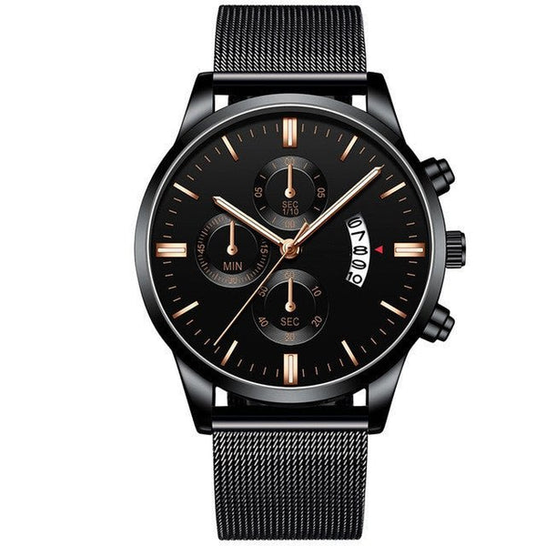 Mens Business Luxury Watches For Men Mesh Band Quartz Watch - Yahko Merchandise