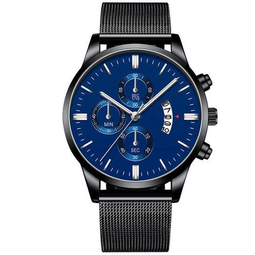 Mens Business Luxury Watches For Men Mesh Band Quartz Watch - Yahko Merchandise
