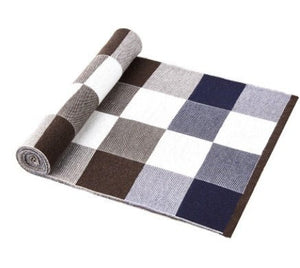 Men's scarf wool plaid scarf scarf winter scarf processing wholesale gift ladies knitting stitching - Yahko Merchandise