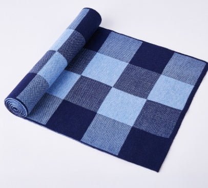 Men's scarf wool plaid scarf scarf winter scarf processing wholesale gift ladies knitting stitching - Yahko Merchandise