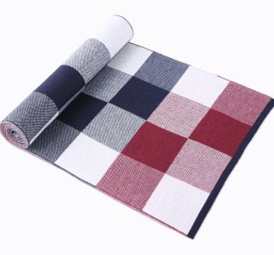 Men's scarf wool plaid scarf scarf winter scarf processing wholesale gift ladies knitting stitching - Yahko Merchandise