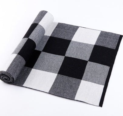 Men's scarf wool plaid scarf scarf winter scarf processing wholesale gift ladies knitting stitching - Yahko Merchandise