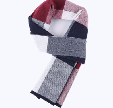 Men's scarf wool plaid scarf scarf winter scarf processing wholesale gift ladies knitting stitching - Yahko Merchandise